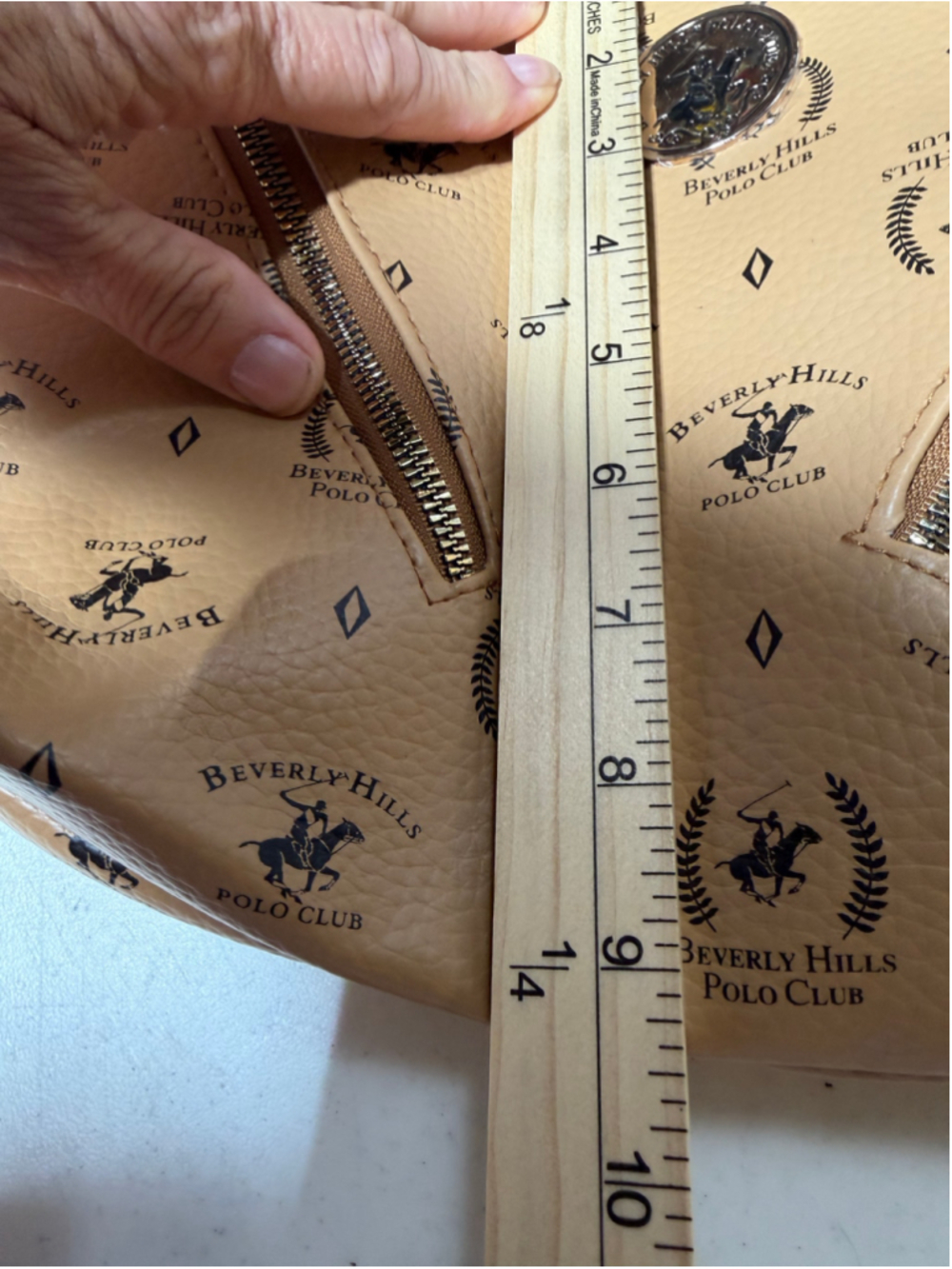 Beverly Hills Polo Club Tan Logo Crossbody Shoulder Bag - Picture 7 of 11